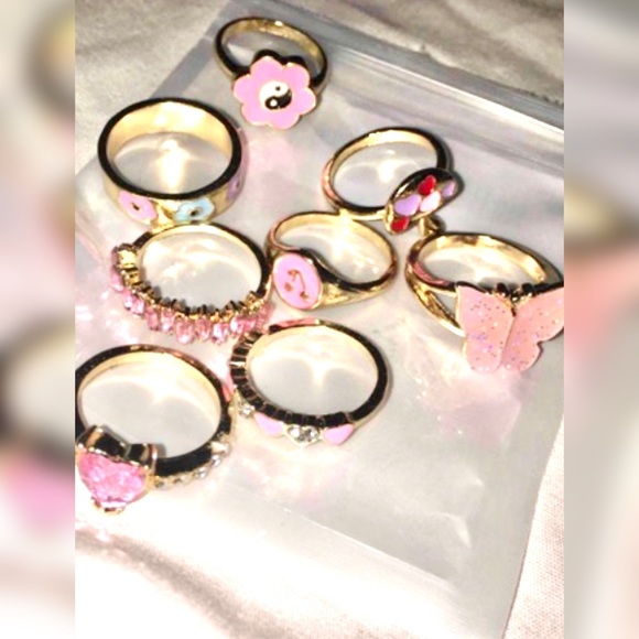 8pcs Yin&Yang Detail Rings - Picture 2 of 4